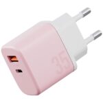 Wall charger Bazic GoPort Velox Kit USB-C/USB-A GaN 35W with cable pink - imagine 2