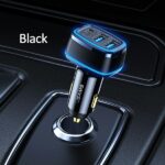 USAMS Car Charger 2xUSB + 1xUSB-C C24 80W (only head) Fast Charge black CC126TC01 (US-CC126) - imagine 2