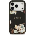 Guess Grained Flowers Classic Logo MagSafe case for iPhone 17 Pro black - imagine 3