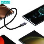 USAMS Cable USB to USB-C 3A 0.25mFast Charging steel/tarnish SJ680USB01 (US-SJ680) - imagine 4