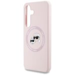 Case Karl Lagerfeld Silicone Double Heads And Circle MagSafe Samsung Galaxy S25 pink - imagine 6