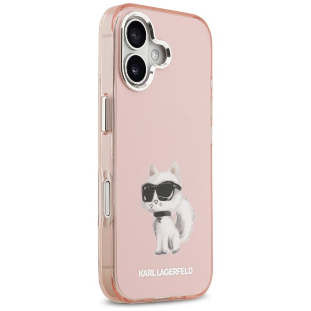 Karl Lagerfeld IML Aquarelle Choupette & Logo MagSafe Case for iPhone 17 Pink - imagine 4