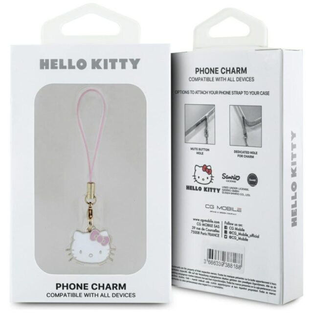 Hello Kitty HKCPMKHP Phone  Strap pink Charm Kitty Head - imagine 3