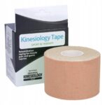 Extralink Kinesiology Tape, kinesiotaping sports tape pro 5mx5cm beige - imagine 2