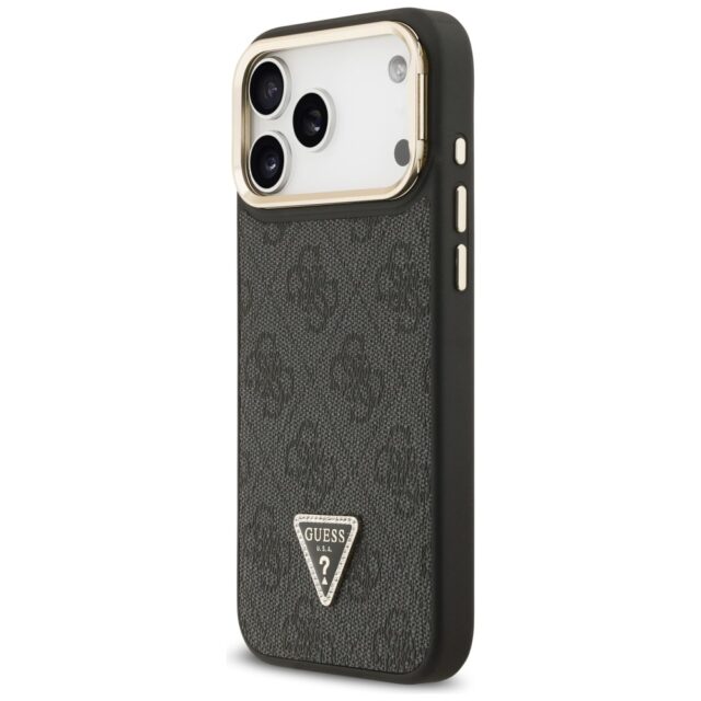 Case Guess 4G PU Triangle Logo & Stand Camera Magsafe for iPhone 17 Pro Max black - imagine 2