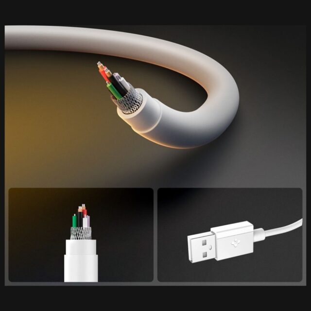 Spigen EB6020AC Essential USB-C to USB-A Cable 60W 2m white - imagine 4