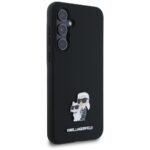 Karl Lagerfeld KLHCSA55SMHKCNPK A55 A556 hardcase black Silicone Karl&Choupette Metal Pin - imagine 4