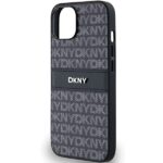 DKNY DKHCP14SPRTHSLK iPhone 14 / 15 / 13 6.1" black hardcase Leather Mono Stripe & Metal Logo - imagine 6