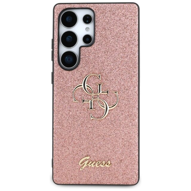 Case Guess Fixed Glitter Big 4G Metal Logo for Samsung Galaxy S25 Ultra pink - imagine 3