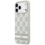 Case DKNY Checkered with Printed Stripes for iPhone 17 Pro Max beige - imagine 2
