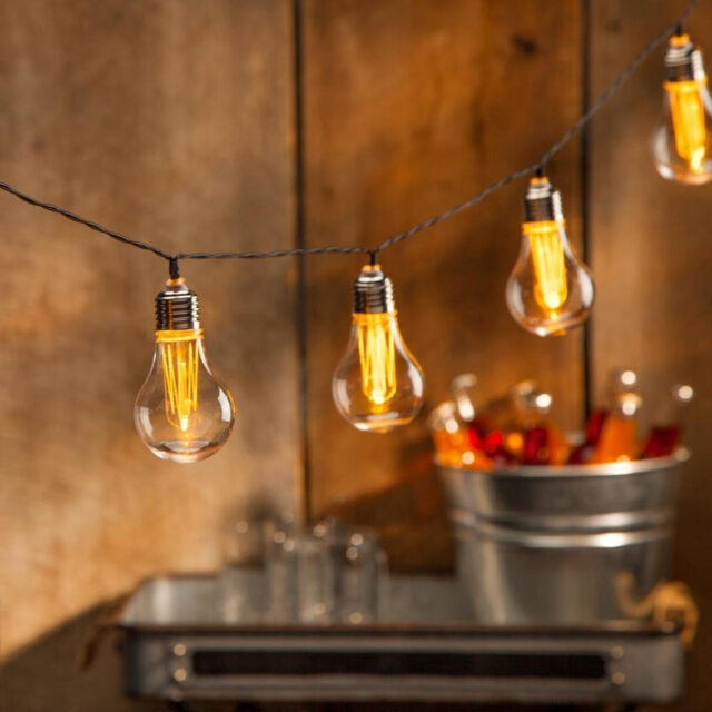 Extralink Solar Garden String Lights, 2 + 1.8 m Length, 10 Warm White LED Bulbs - imagine 3