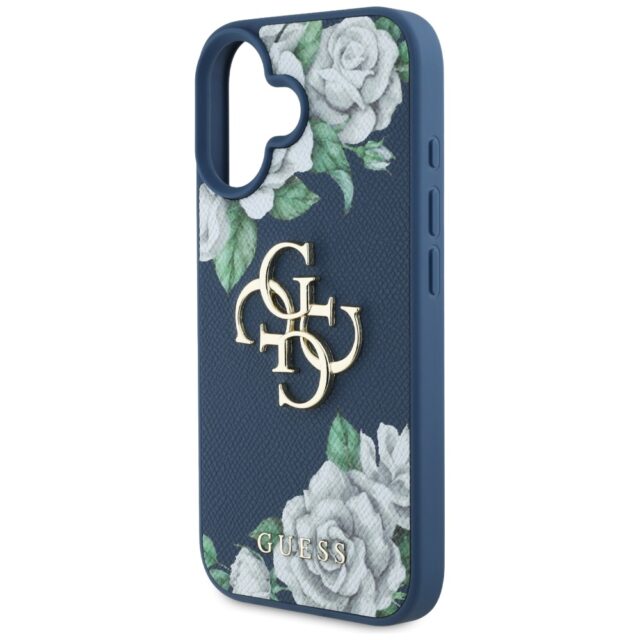 Case Guess Grained Roses Big 4G logo for iPhone 16 blue - imagine 6