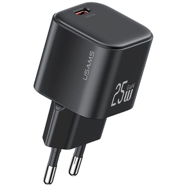 Charger USAMS JC Series CC289 25W GaN Mini Fast Charger USB-C black - imagine 2