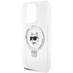 Karl Lagerfeld KLHMP15XHMRSCHH iPhone 15 Pro Max 6.7" white hardcase Ring Stand Choupette Head - imagine 6