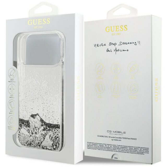 Guess Liq. Glitter Charms Case for iPhone 17 Pro Silver - imagine 8