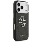 Case Guess 4G Big 4G Classic Logo for iPhone 17 Pro black silver - imagine 4
