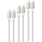 USB-C to USB-C Cable 4smarts PremiumCord 60W SET 3 pcs 0.5M + 1.5M + 3M white/silver