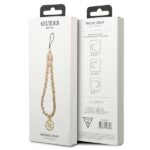 Guess zawieszka GUSTSAS4P Phone Strap pink Chain Metal 4G Charm - imagine 4