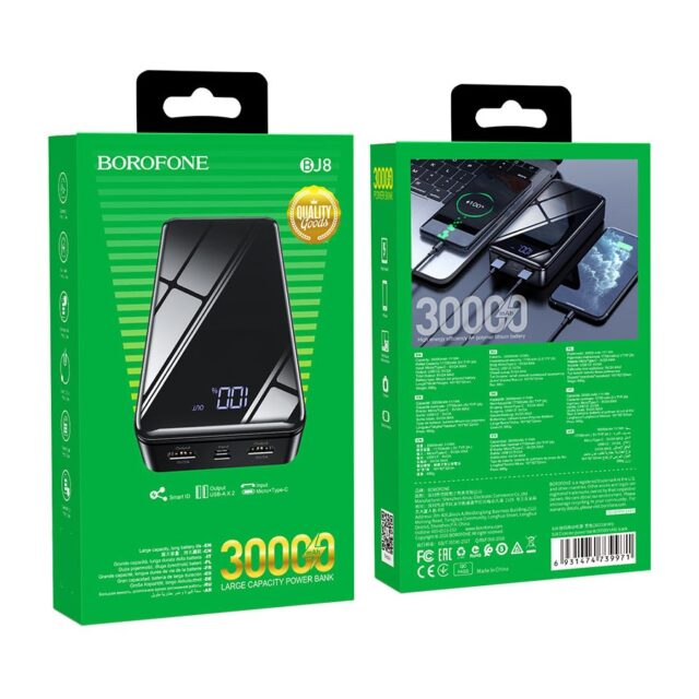 Borofone BJ8 Extreme 30000mAh Black | Powerbank | Power bank, 2x USB - imagine 7