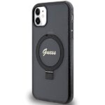 Guess GUHMN61HRSGSK iPhone 11 / Xr 6.1" black hardcase Ring Stand Script Glitter MagSafe - imagine 2