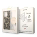 Guess Set GUBPP14LH4EACSW Case+ Charger iPhone 14 Pro 6,1" brown hard case 4G Print MagSaf - imagine 10
