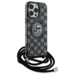 Karl Lagerfeld KLHMP16LHCKCKLCK iPhone 16 Pro 6.3" black hardcase IML Crossbody Monogram Karl & Chou - imagine 3