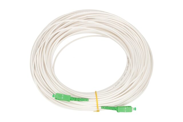 Extralink SC/APC-SC/APC | Patchcord | LSOH, Single mode, Simplex, G.657A2, 3mm, 10m, white - imagine 2