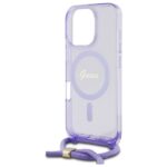 Guess GUHMP16LHCTSGNSU iPhone 16 Pro 6.3" purple hardcase Crossbody Cord Script MagSafe - imagine 5