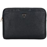 Bag Guess Sleeve 14" Grained  Zipper Pocket Triangle Logo black