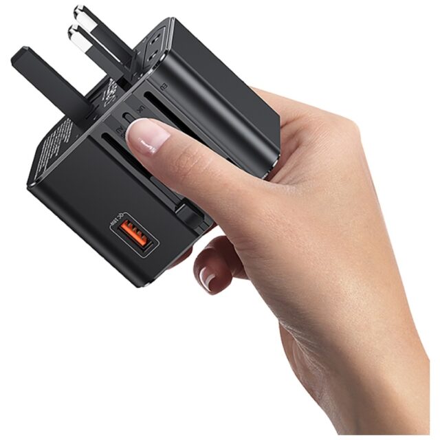Travel Charger Adapter USAMS CC309 2xUSB-C 25W 4in1 US/AU/EU/UK black - imagine 6