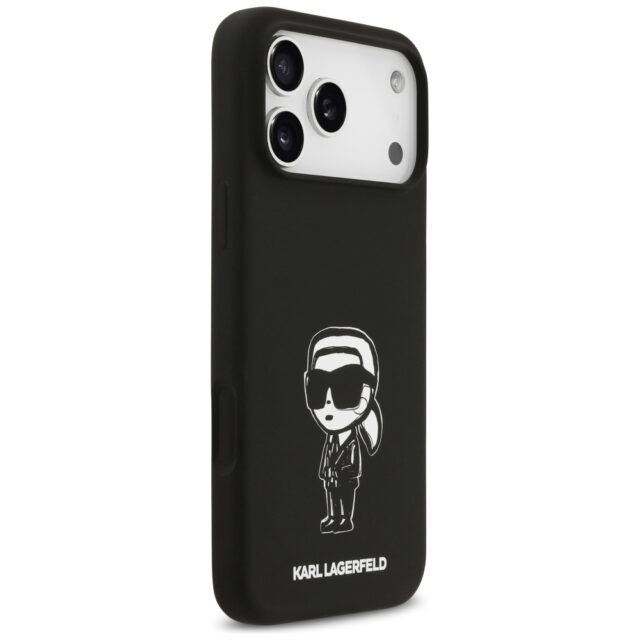 Case Karl Lagerfeld Silicone Karl Sketch & Logo MagSafe for iPhone 17 Pro Max black - imagine 4
