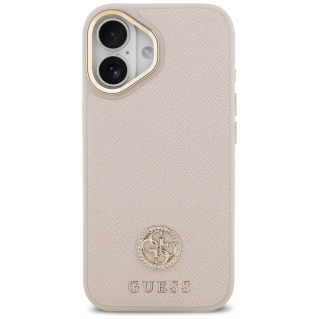 Case Guess Grained Strass Logo MagSafe for iPhone 17 pink - imagine 3