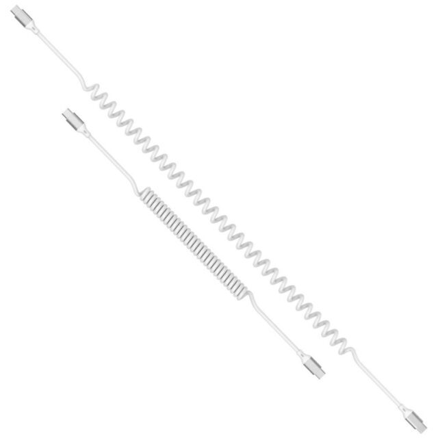 Cable 4smarts spiral USB-C to USB-C 100W white - imagine 2