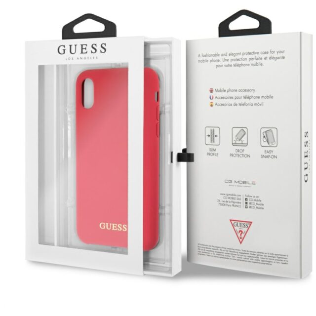 Guess GUHCPXLSGLRE iPhone X/Xs red hard case Silicone - imagine 6