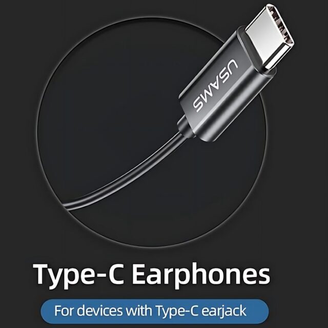 USAMS stereo earphones EP-46 USB-C black 1.2m HSEP4603 - imagine 3