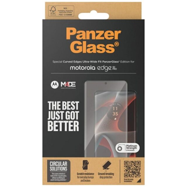 Tempered glass PanzerGlass Ultra-Wide Fit for Motorola Edge 50 Pro / 50 Ultra - imagine 4