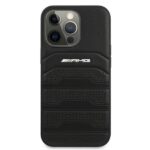 AMG AMHCP13XGSEBK iPhone 13 Pro Max 6,7" black hardcase Leather Debossed Lines - imagine 3