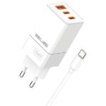 Beline Charger 2x USB-C + 1x USB 65W + USB-C cable white/white PD 3.0 + QC 3.0 BLN3CW65C GaN