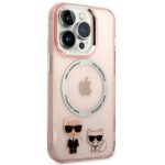 Karl Lagerfeld KLHMP14LHKCP iPhone 14 Pro 6,1" hardcase pink Karl & Choupette Aluminium Magsaf - imagine 4