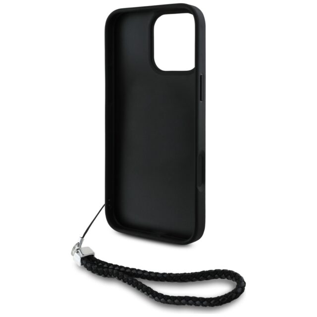 Case Karl Lagerfeld Quilted Initial Logo & Chain Strap for iPhone 16 Pro black - imagine 6