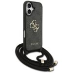 Case Guess 4G Big Logo Cord Stap         Crossbody for iPhone 17 black - imagine 3