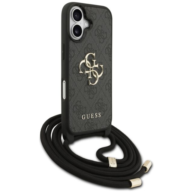 Case Guess 4G Big Logo Cord Stap         Crossbody for iPhone 17 black - imagine 3