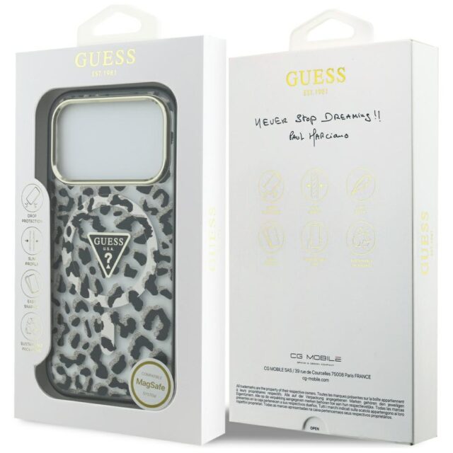 Guess Leopard Glitter MagSafe Case for iPhone 17 Pro Max Black - imagine 8