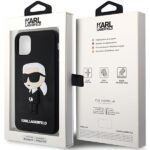 Karl Lagerfeld KLHCN613DRKINK iPhone 11/ Xr 6.1" black hardcase Rubber Ikonik 3D - imagine 8