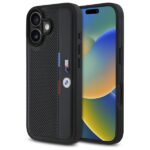 BMW BMHCP16S23PUPVK iPhone 16 6.1" black hardcase M Perforated Tricolor Detail Line