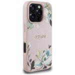 Case Guess Grained Printed Flower Pattern MagSafe for iPhone 16 Pro pink - imagine 4