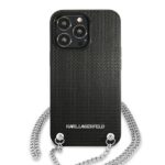Karl Lagerfeld KLHCP13XPMK iPhone 13 Pro Max 6,7" hardcase black Leather Textured and Chain - imagine 3