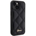 Guess GUHCP15SPSQSQSK iPhone 15 / 14 / 13 6.1" black hardcase Quilted Metal Logo - imagine 4