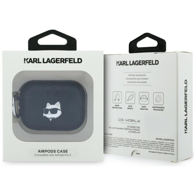 Case Karl Lagerfeld Monogram Choupette   Head for AirPods Pro 3 black - imagine 4