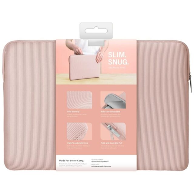 Laptop Sleeve UNIQ Cyprus Ridge Edition 14" waterproof neoprene pink - imagine 7